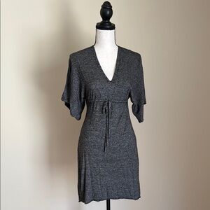 Max Studio XS Gray V-Neck Dress with Tie